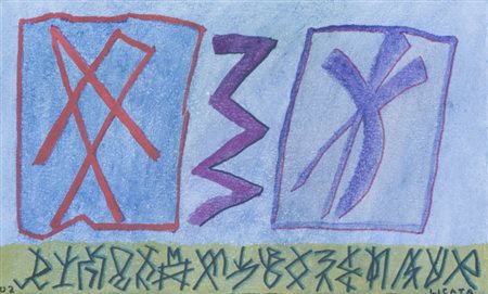 Riccardo Licata Senza titolo, 2002 Tecnica mista su carta, cm. 19,5x31,5...