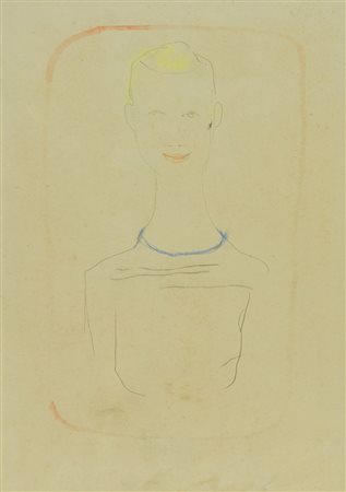 Marino Marini Donatella Tecnica mista su cartoncino, cm. 85,5x61,5 Firmato in...