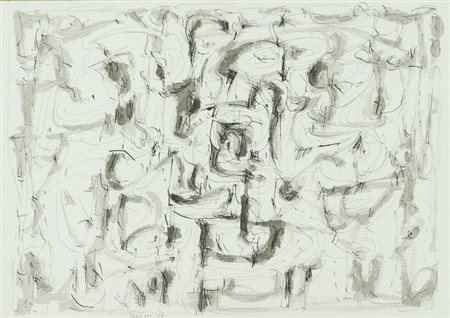 Piero Dorazio Senza titolo, 1956 Acquerello e inchiostro su carta intelata,...