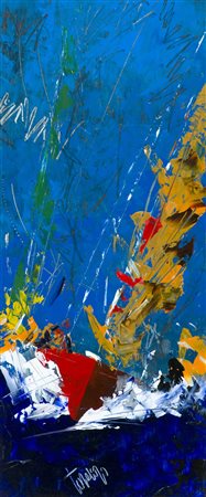 Francesco Toraldo Volvo race, 2009 Acrilico su tavola, cm. 70x30 Firmato in...