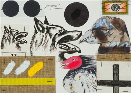 Concetto Pozzati Naturalizzazione Tecnica mista su cartoncino, cm. 13x18...