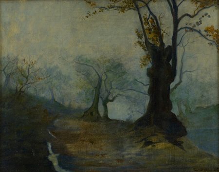 Gino Romiti Alberi Olio su tela, cm. 35x47 Firmato in basso a destra.