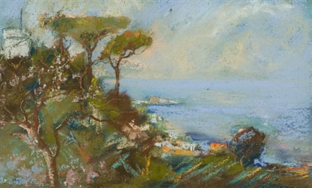 Giuseppe Casciaro Golfo Gessetti su cartone, cm. 22x36 Firmato in basso a...