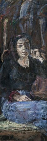 Enzo Faraoni Costanza Olio su tavola, cm. 64x22 Firmato in alto a destra. Sul...