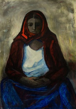 Fulvio Platinetti Donna del sud, 1967 Olio su tela, cm. 70x50 Firma e data in...
