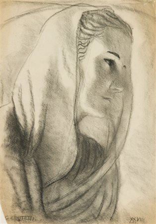 Giovanni Costetti Figura femminile, 1928 Carboncino su carta, cm. 35x25 La...