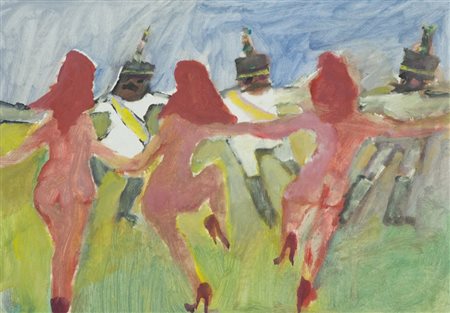 Mino Maccari Senza titolo Olio su cartone telato, cm. 35x50 Firmato in basso...