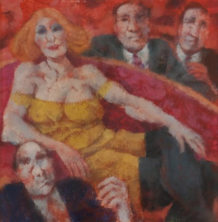 Remo Squillantini La signora, 1992 Olio su tavola, cm. 50x50 Firmato in basso...