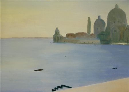 Virgilio Guidi Punta della dogana, 1950 Olio su tela, cm. 50x70 Firmato in...