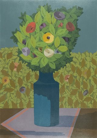 Roberto Masi Vaso di fiori Olio su faesite, cm. 70x50 Firmato in basso a...