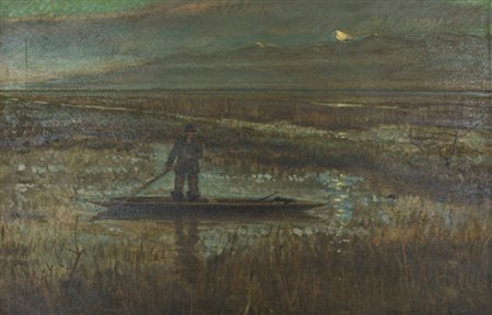 Giancarlo Cerri In padule Olio su faesite, cm. 80x120 Firmato in basso a destra.