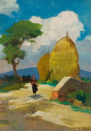 Renato Natali Pagliai Olio su tavola, cm. 50x35 Firmato in basso a destra....