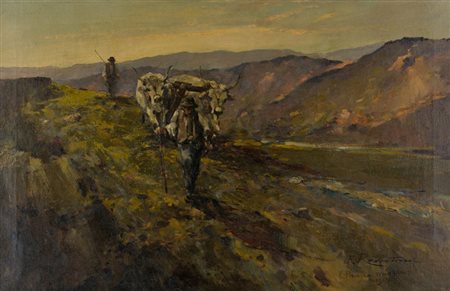 Ferruccio Rontini Panico, Monte Giovi, Mugello, 1937 Olio su tela, cm. 85x133...