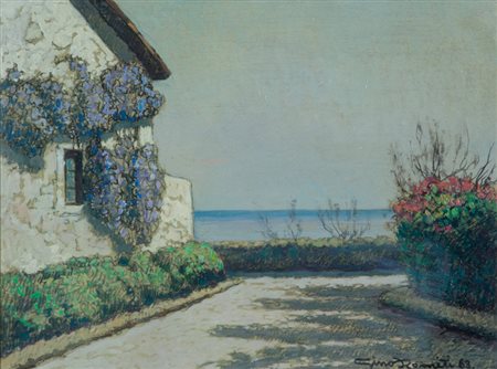 Gino Romiti Primavera, 1963 Olio su faesite, cm. 30x40 Firma e data in basso...