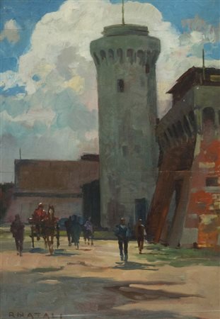 Renato Natali Livorno Olio su tavola, cm. 51x36 Firmato in basso a sinistra....