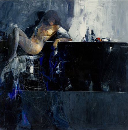 Antonio Tamburro Senza titolo Olio su tela, cm. 100x100 Firmato in basso a...