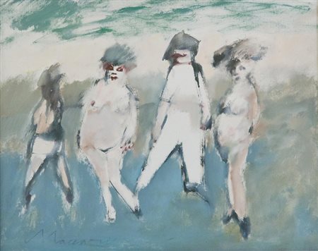 Mino Maccari Il pederasta, 1984 Olio su tela, cm. 40x50 Firmato in basso a...