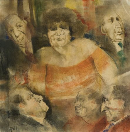 Remo Squillantini Composizione Tecnica mista su tela, cm. 50x50 Firmato in...