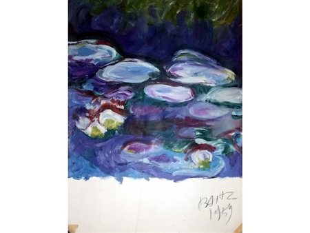 RAITZ JÜRGEN Germania (Germania) 1925 Composizione 1959 Olio su cartoncino...