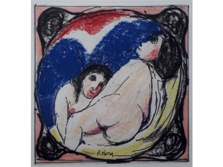 BORRA POMPEO Milano (Mi) 1898 Atteggiamenti compositivi 1965 Tecnica mista su...