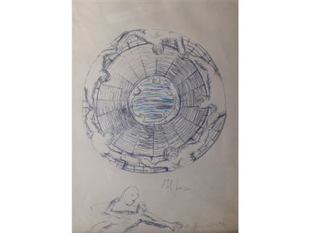 GERMANÀ MIMMO Catania (Ct) 1944 Il pozzo 1982 Matita e penna su carta...