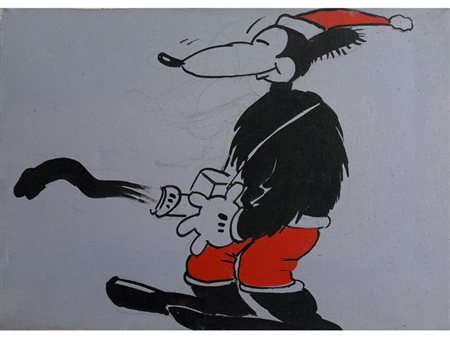 SANDANO PAOLO Milano (Mi) 1956 Augura Buon Natale Olio su tela 18,00x24,00