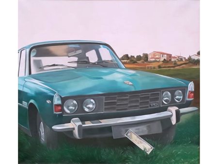 LORENZETTI ADOLFO Lucca (Lu) 1962 Vecchia Rover 1989 Olio su tela 90,00x100,00