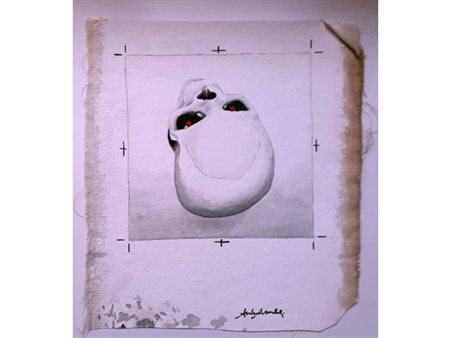 MARESCALCHI ANDREA Roma (Roma) 1954 Bucranio Mista su tela 28,00x25,00