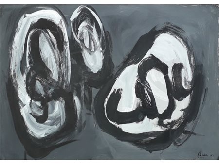 PANTALEONI IDEO Legnago (Ve) 1904 Composizione 1963 Mista su carta apllicata...