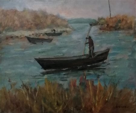 Alfredo Catarsini “Barca sul lago”