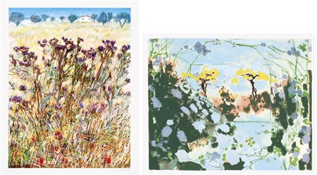 CASCELLA M. - BORSATO R. Paesaggio lotto di 2 litografie es. p.a. 53/100...