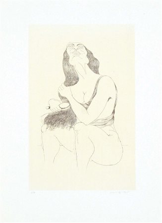 MIGNECO GIUSEPPE Messina 1908 - Milano 1997 Figura acquaforte es. 46/70 50x32...