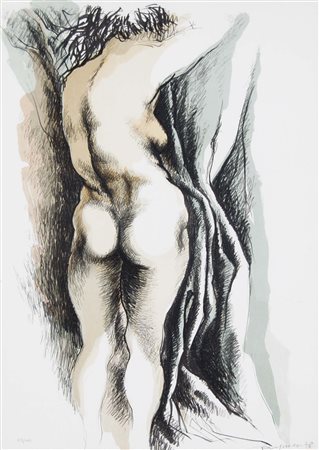 MURER AUGUSTO Falcade 1922 - Padova 1985 Nudo 1978 litografia es. 53/100...