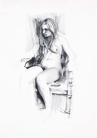 ANNIGONI PIETRO Milano 1910 - Firenze 1988 Figura litografia es. 15/90 70x50...