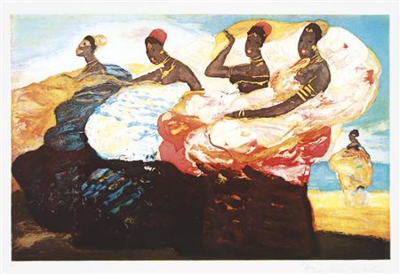 FIUME SALVATORE Comiso 1915 - Milano 1997 Somale litografia es. p.a. 50x70 cm...