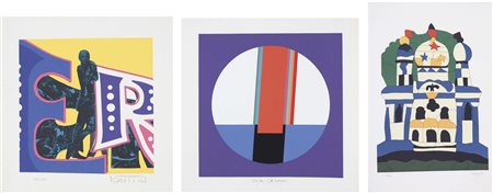 AUTORI VARI senza titolo lotto di 3 litografie 30x30 50x50 61x41 cm firma e...