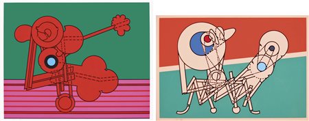 VOLPINI RENATO Urbino 1934 senza titolo lotto di 2 serigrafie es. 39/75...