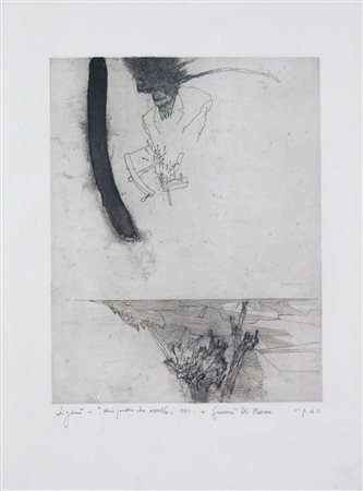 ZIGAINA GIUSEPPE Cervignano 1924 Mio padre che ascolta 1983 acquaforte es....