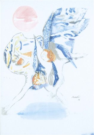 SAETTI BRUNO Bologna 1902 - Venezia 1984 Gli angeli protettori 1973 tempera...
