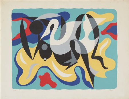 GISCHIA LEON Dax 1903 - Parigi 1991 Leda litografia es. 2/175 50x65 cm firma...