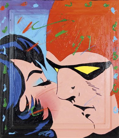 MANERA ENRICO Asmara (Etiopia) 1947 Il bacio 2005 acrilici su tela 75x65 cm...