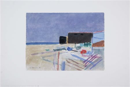 DI VENERE GIORGIO Mestre 1927 Marina verso Milazzo 1996 acquerello e tempera...