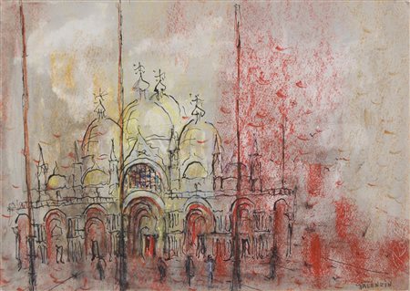 VALENZIN GIORGIO Pordenone 1901 - Venezia 1978 Piazza San Marco 1976 tecnica...