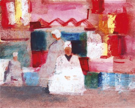 MAGAZZINI SALVATORE Pistoia 1955 Souck olio su tavola 40x50 cm firma in basso...