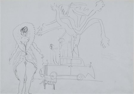 SCHWEIZER RICCARDO Mezzano 1925 - 2004 La signora disegno a matita su carta...