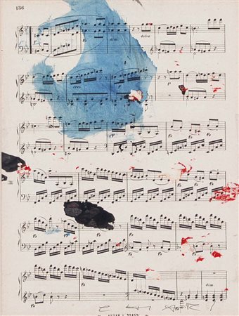 CHIARI GIUSEPPE Firenze 1926 - 2007 Spartito tecnica mista su carta 25x18 cm...