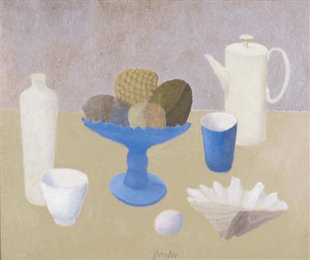 BERALDO FRANCO Meolo (Ve) 1944 Grande natura morta olio su cartone telato...