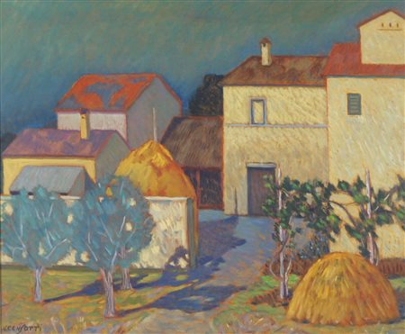 CENSOTTI VINCENZO Foiano della Chiana 1913 - Treviso 2005 Paesaggio olio su...