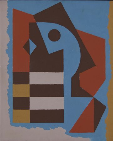 GISCHIA LEON Dax 1903 - Parigi 1991 La maglia rigata 1971 olio su tela 81x65...