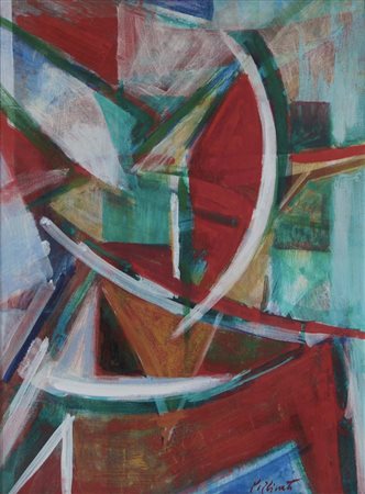 PIZZINATO ARMANDO Maniago 1910 - Venezia 2004 Le vele 1980 olio su tela 44x34...